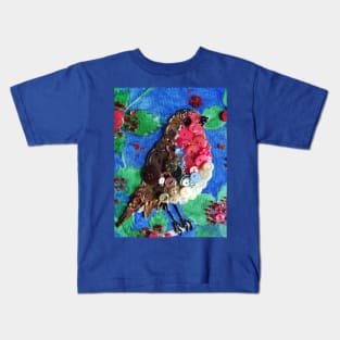 Christmas Robin buttons artwork Kids T-Shirt